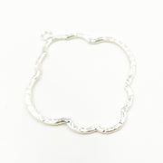 White Sterling Silver Hammered Flower Shape Connector